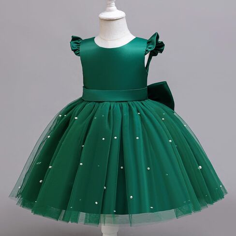 HNXDYY Flower Girl Dress Girl Tutu Birthday Party Dress Princess Wedding Formal Pegeant Gown in Kuwait