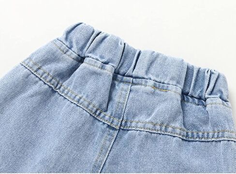Toddler Baby Jeans, Boy Girl Elastic Waist Denim Jeans with Pocket Boys Bottom Pants Trousers Sweatpants in Saudi Arabia