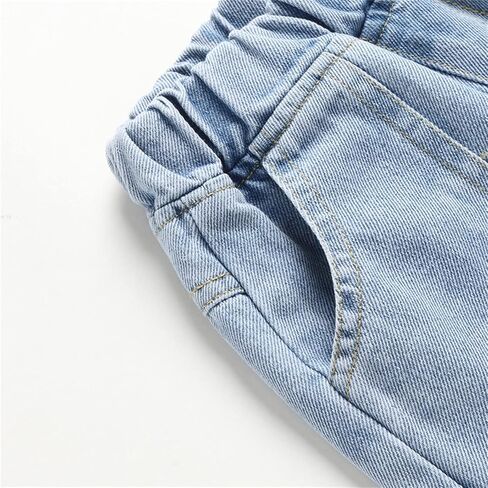 Toddler Baby Jeans, Boy Girl Elastic Waist Denim Jeans with Pocket Boys Bottom Pants Trousers Sweatpants in Saudi Arabia