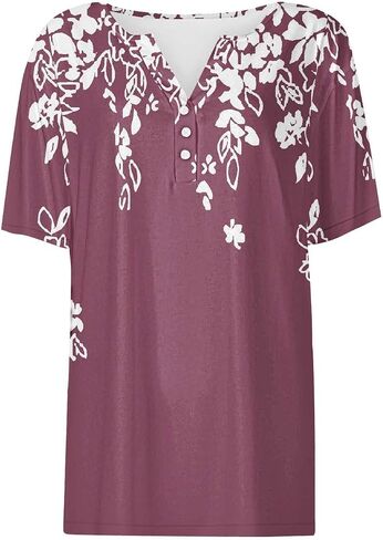 CEBOYEL WOMENS FLOROL PRINT SUMMER TOPS 2024 DANKY CORPLES LISE SHORT HENLE in Saudi Arabia