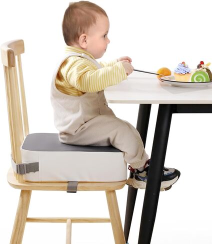Toddler Booster Seat for Kitchen Chair, Non-Slip Kids Dining Table Booster Seat with Adjustable Safer Straps, Portable Baby Eating Travel Increasing Cushion in Saudi Arabia