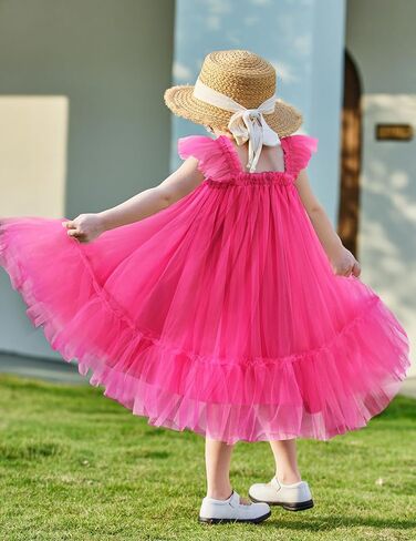 Arshiner Toddler Tulle Dress for Girls Layered Tutu Ruffle Dresses Swing Twirly Fairy Summer Birthday Party Wedding Sundress in Saudi Arabia