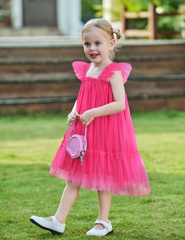 Arshiner Toddler Tulle Dress for Girls Layered Tutu Ruffle Dresses Swing Twirly Fairy Summer Birthday Party Wedding Sundress in Saudi Arabia