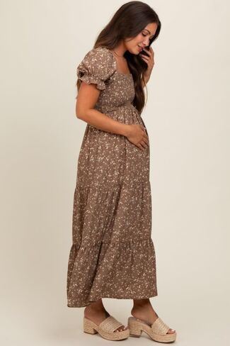 Pinkblush Floral Short Sleeve Gaternity Maxi Dress in Saudi Arabia