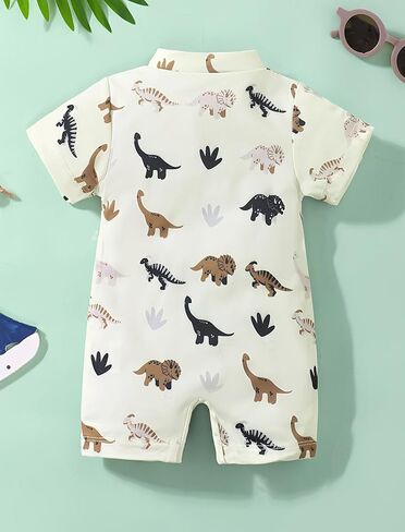 IBTOM CASTLE Infant Baby Boys Swimsuit One Piece Zipper Rash Guard Short Sleeve Toddler Swimwear Beach Bathing Suit in Saudi Arabia