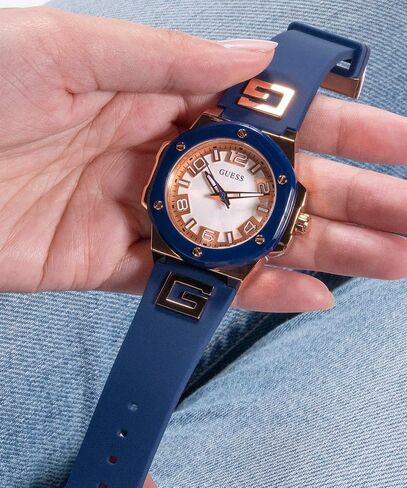 GUESS Ladies 38mm Watch - Pink Strap Pink Dial Two-Tone Case in Saudi Arabia