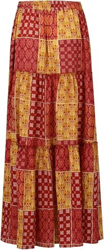 Women's Floral Print Midi Skirts 2025 Summer Aline Elastic High Waist Pleated Flowy Long Skirt Pockets Cute Skirts in Saudi Arabia