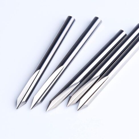 5PCS CNC Engraving Bits, 60 Degree V Bits with 2-Flute Straight Groove 1/8¡± Shank 0.3mm Tip Carbide Tools in Saudi Arabia