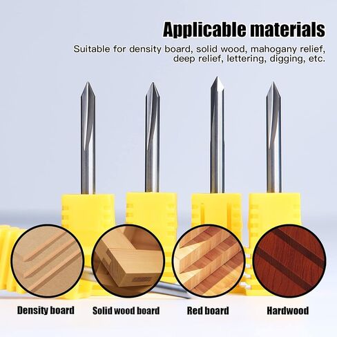 5PCS CNC Engraving Bits, 60 Degree V Bits with 2-Flute Straight Groove 1/8¡± Shank 0.3mm Tip Carbide Tools in Saudi Arabia