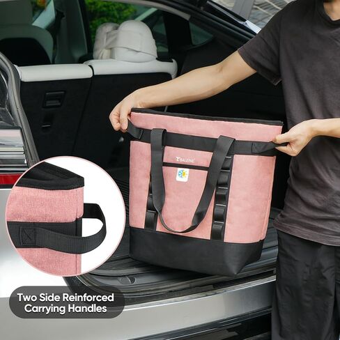 BALEINE Large 36-Can Cooler Bags Insulated, PEVA Soft Cooler Tote Bag, Insulated Grocery Bags with Zippered Top (8.5 Gallon, Black) in Kuwait