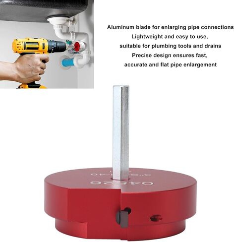 Aluminum Alloy Blade Pipe Reamer, Fast Pipe Expansion, Lightweight Water Pipe Connection Tool, Drainage Pipe Protector, for Multiple Scenarios, Metal Material, PVC Pipe (1.5in, in Saudi Arabia