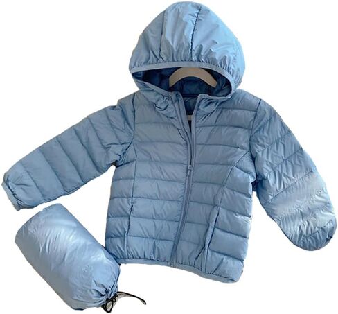 Kids Boys and Girls Lightweight WaterProof Packable Hooded Puffer Down Coat for 2-9 Years in Saudi Arabia
