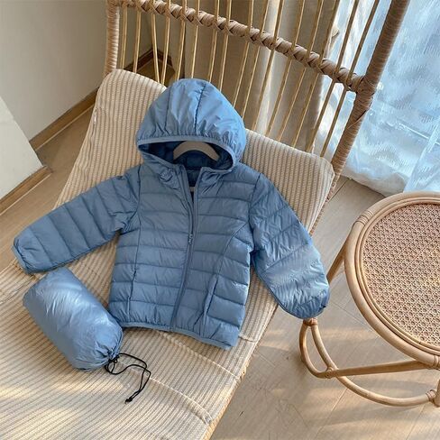 Kids Boys and Girls Lightweight WaterProof Packable Hooded Puffer Down Coat for 2-9 Years in Saudi Arabia