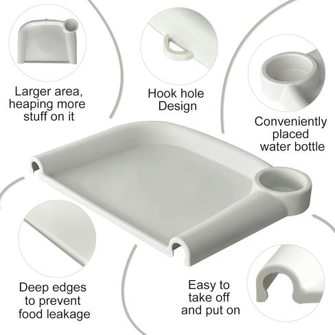 Silicone Baby Dining Tray Compatible with Inglesina Fast Table Chair and Hooked High Chair, Easy to Carry Set Up & Clean BPA-Free Great for Developing Your Baby's Independent Eating Skills - Gray in Kuwait