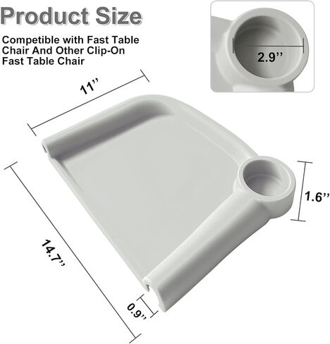 Silicone Baby Dining Tray Compatible with Inglesina Fast Table Chair and Hooked High Chair, Easy to Carry Set Up & Clean BPA-Free Great for Developing Your Baby's Independent Eating Skills - Gray in Kuwait