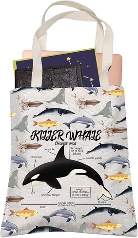 Killer Whale Lover Gift Killer Whale Anatomy Shopping Bag Ocean Animal Christmas Birthday Travel Shoulder Bag in Saudi Arabia