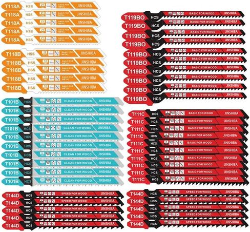 Jig Saw Blade 50pcs Tnandle Jigsaw Blade مع حالة تخزين ، مناسبة لقطع مجموعة متنوعة من المواد (الخشب ، البلاستيك ، المعدن) ، متوافق مع بانشوات الطاقة السائدة in Kuwait