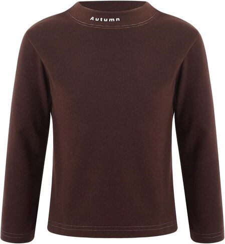 Hansber Baby Girls Boys Thermal Underwear Top Kids Long Sleeve Mock Neck T-Shirts Autumn Winter Base Shirts in Saudi Arabia