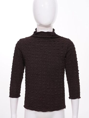 Kids Girl's Long Sleeve T Shirts Textured Mock Neck Undershirts Basic Solid Color Thermal Underwear Tops in Kuwait