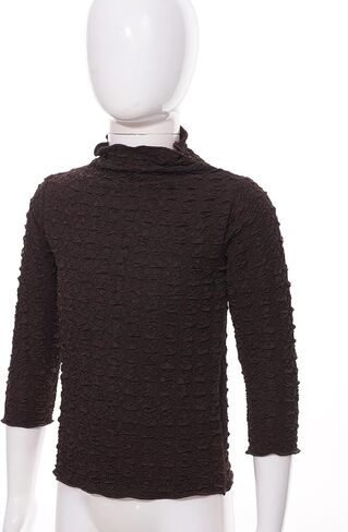 Kids Girl's Long Sleeve T Shirts Textured Mock Neck Undershirts Basic Solid Color Thermal Underwear Tops in Kuwait