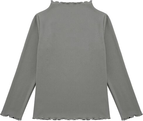 Kaerm Kids Girls Cotton Trime Trip Top Basic Long Cleeves Mock Neck Derthal Tops Tops Thirts Lundershirts in Kuwait
