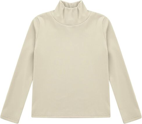 Kids Girls Thermal Tops Turtleneck Solid Underwear T-Shirts Workout Sport Tee Top Casual Clothes in Saudi Arabia