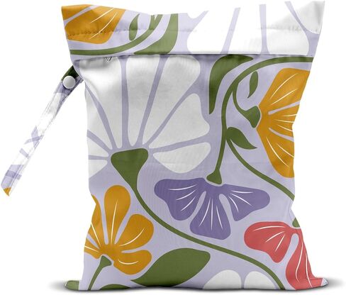 Wet Dry Wet Bag for Swimsuit Towel Baby Travel Cloth Diapers Beach Gym Toiletries Makeup Storage Bag Summer Vacation Essential Holiday Summer Vibes Boho Flower in Saudi Arabia