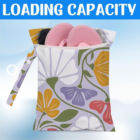 Wet Dry Wet Bag for Swimsuit Towel Baby Travel Cloth Diapers Beach Gym Toiletries Makeup Storage Bag Summer Vacation Essential Holiday Summer Vibes Boho Flower in Saudi Arabia