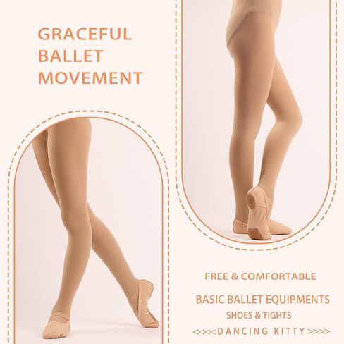 Dancing Kitty Ballet Tights For Girls Urtal Soft Dance Tights Professional Convertible Tights excellet Streth 3 pairs 7D22 in Saudi Arabia