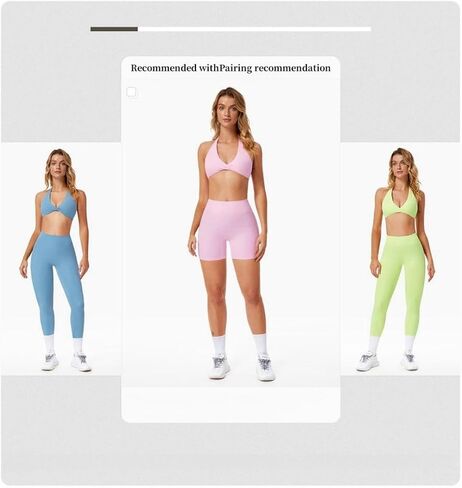 Two Pieces Women's Solid Backless Tracksuit Set, fitness wear, high waist cycling shorts, tights and sports bra in Saudi Arabia