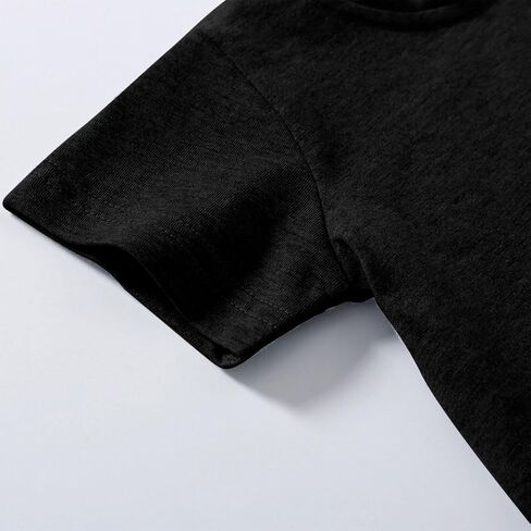 Kids Girls Boys Cotton Short Sleeve Solid Color Tee Shirts Crewneck Cute Summer for Toddler Baby Tops Undershirts in Kuwait