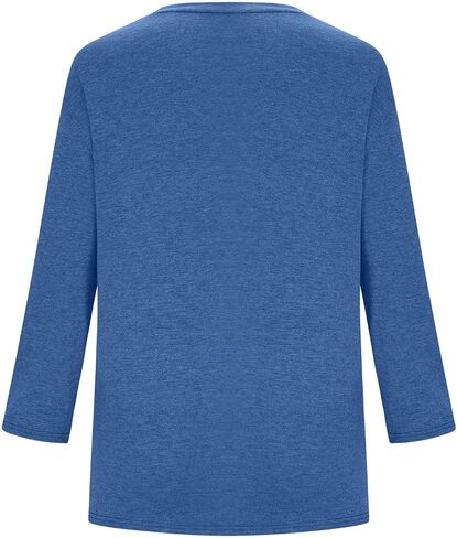Womens 3/4 Sleeve Shirts Pleated Crew Neck Tunic Tops Dressy Casual Loose Blouses 2025 Spring Summer Trendy Clothes in Saudi Arabia