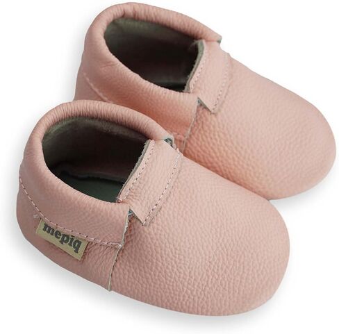 Toddler Moccasins Baby Shoes with Suede Sole, Soft Leather Anti Slip Crib Walking Baby Shoes Suitable for Indoor First Walking in Kuwait