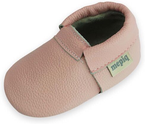 Toddler Moccasins Baby Shoes with Suede Sole, Soft Leather Anti Slip Crib Walking Baby Shoes Suitable for Indoor First Walking in Kuwait