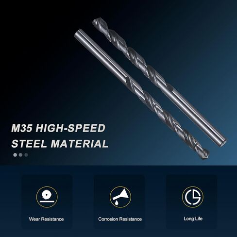PATIKIL 27/64" Drill Bit, Jobber Straight Shank M35 Cobalt 5% High-Speed Steel 135° Nitriding Black for Stainless Steel Hard Metal - 5 Pack in Saudi Arabia