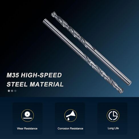 Patikil 27/64 "Drill Bit ، Jobber Straight Shank M35 Cobalt 5 ٪ عالية السرعة الصلب 135 ° أسود للمعادن الصلبة الفولاذ المقاوم للصدأ - 5 حزمة in Kuwait