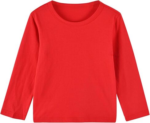 JEATHA Kids Boys Long Sleeve Undershirts Soft Cotton Tees Blouse Solid Color T-Shirt Base Layer Tops in Saudi Arabia