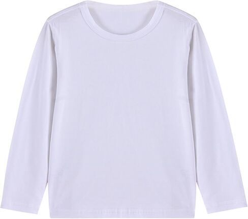 JEATHA Kids Boys Long Sleeve Undershirts Soft Cotton Tees Blouse Solid Color T-Shirt Base Layer Tops in Saudi Arabia