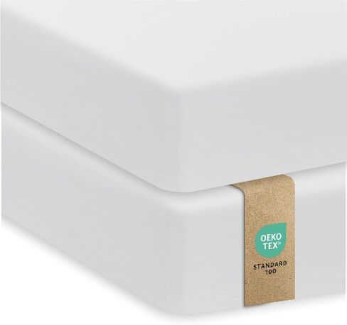 Sweety Fox 2 -Pack Crib Sheets - ملاءات ناعمة للأولاد والبنات ، صفائح أسرة صغيرة ، صفائح سرير صغيرة (أبيض) in Kuwait