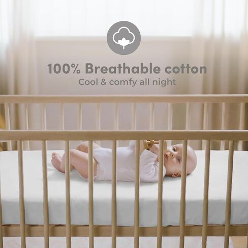 Sweety Fox 2 -Pack Crib Sheets - ملاءات ناعمة للأولاد والبنات ، صفائح أسرة صغيرة ، صفائح سرير صغيرة (أبيض) in Kuwait