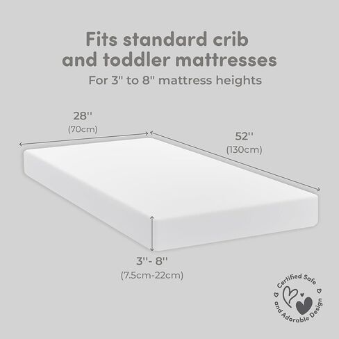 Sweety Fox 2 -Pack Crib Sheets - ملاءات ناعمة للأولاد والبنات ، صفائح أسرة صغيرة ، صفائح سرير صغيرة (أبيض) in Kuwait