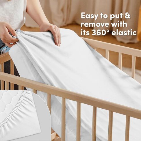 Sweety Fox 2 -Pack Crib Sheets - ملاءات ناعمة للأولاد والبنات ، صفائح أسرة صغيرة ، صفائح سرير صغيرة (أبيض) in Kuwait