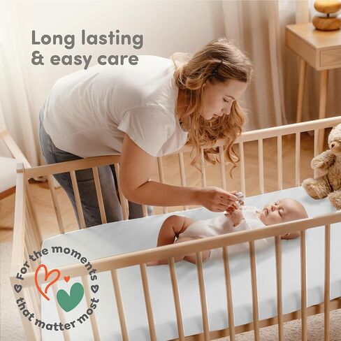 Sweety Fox 2 -Pack Crib Sheets - ملاءات ناعمة للأولاد والبنات ، صفائح أسرة صغيرة ، صفائح سرير صغيرة (أبيض) in Kuwait