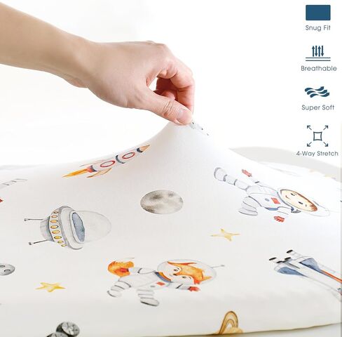 GRSSDER Stretty Ultra Soft Passinet Sheet Set 2 Pack ، ملاءمة عالميًا للباسينيتس المهد الموسى سلة مرتبة مستطيلة آمنة ومركبة ، مسبحة البحر والفضاء الأنيقة in Kuwait