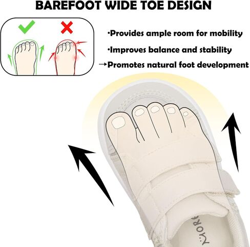 Morendl Wide Toe Box Shoes Toddler Barefoot Shoes Baby Walking Shoe Boy Girl Non-Slip Zero Drop Series Sneakers Comfort Tennis Tennis Outdo in Kuwait