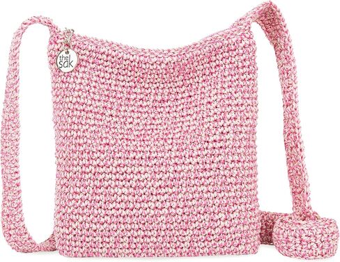 The Sak Crochet Craze Rad Crossbody Bag in Hand-Crochet, Single Strap, Mushroom/Ecru in Saudi Arabia