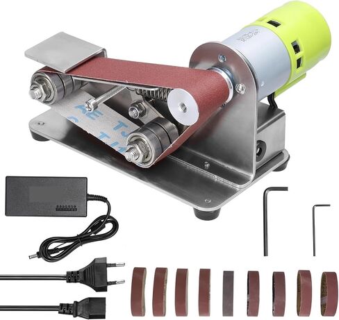 PUCHEN belt sander Electric Belt Sander DIY Polishing Grinding Machine Cutter Edges Sharpener Multifunctional Grinder 10PCS Belt (Size : 1set no plug), PUCHEN1234 in Kuwait