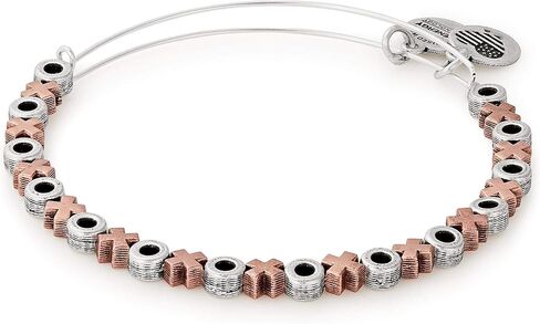 سوار Alex and Ani Accents Splendor مطرز قابل للتوسيع للنساء، معادن مختلطة، لمسة نهائية رافايلية متعددة الألوان، من 2 إلى 3.5 بوصة in Kuwait