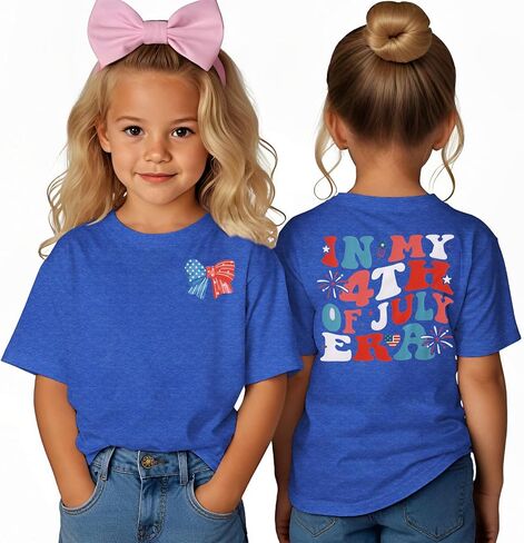 Kekemi Toddler Girls 4th من يوليو قمصان في الرابع من يوليو من عصر العلم الأمريكي Tees USA Day Independence Tops in Kuwait