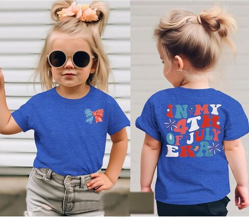 Kekemi Toddler Girls 4th من يوليو قمصان في الرابع من يوليو من عصر العلم الأمريكي Tees USA Day Independence Tops in Kuwait